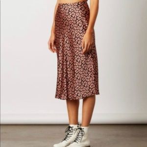 Cotton Candy LA Leopard Print Midi Skirt